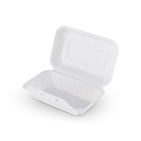PP White Hinged Container 8.8x5.7x3" 150pcs/cs - Image 2