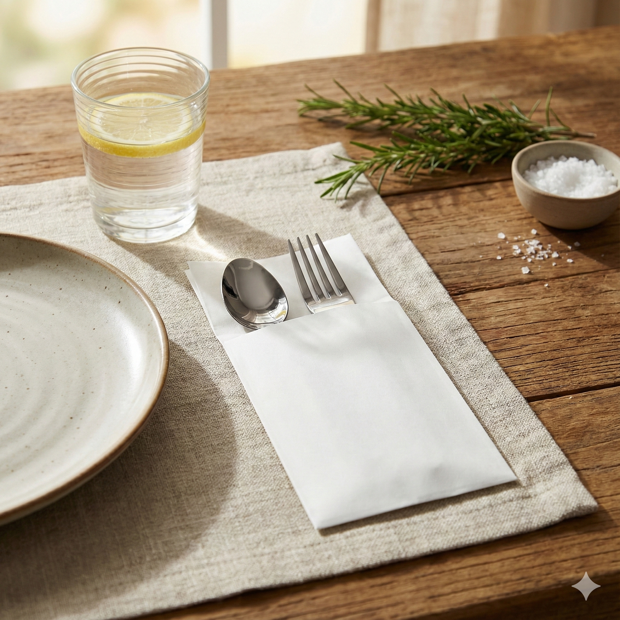 PAN165 1ply 16x16.5" White Pocket Airlaid Napkin 1000/cs