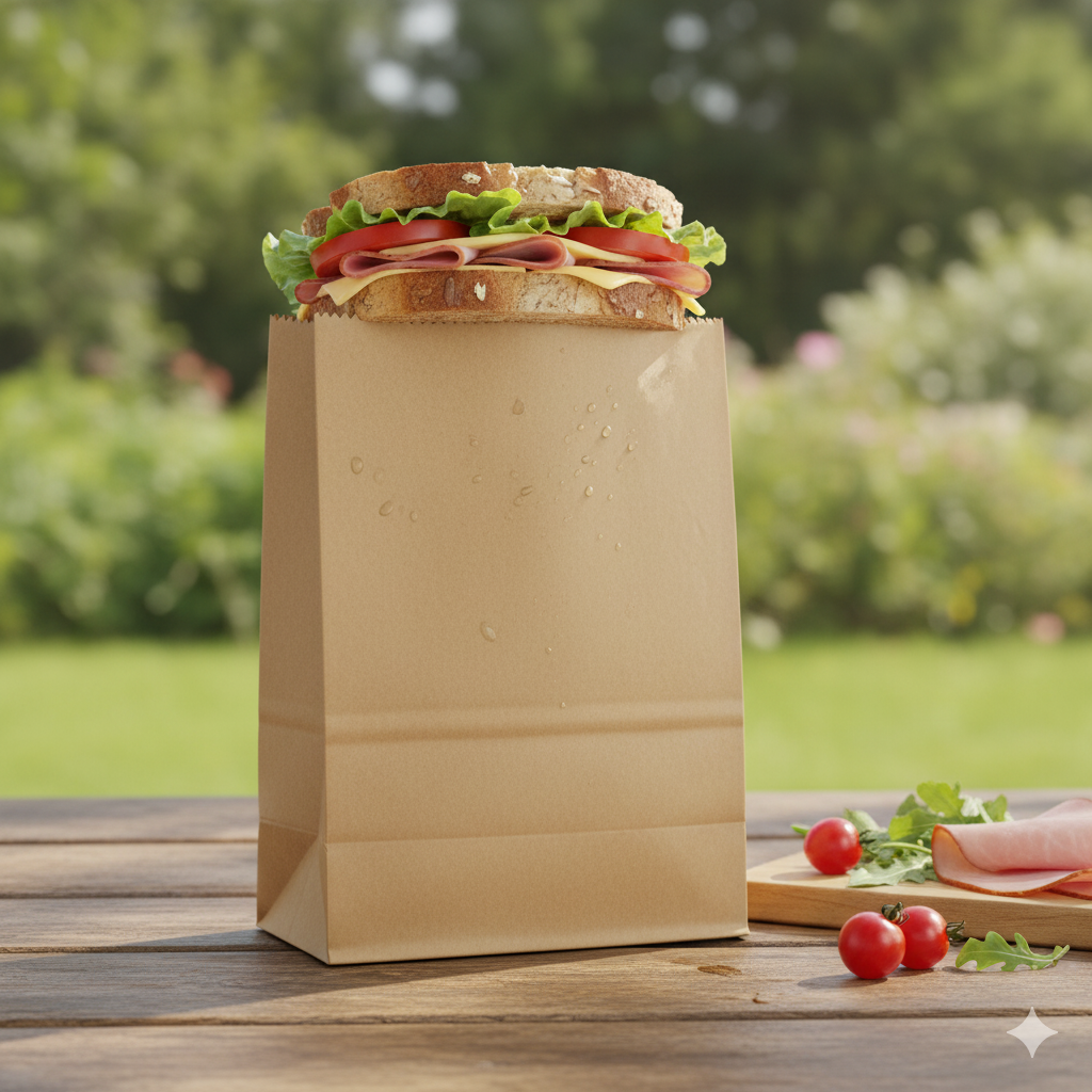 Kraft Greaseproof Sandwich Bag 6x2x9" 1000/cs