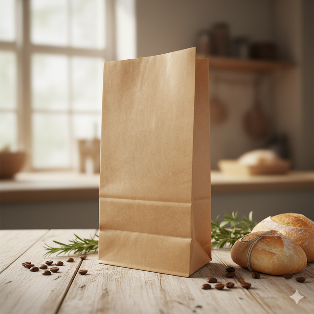 5LB Kraft Paper Bag 80GSM 5x3.5x10.625" 500/cs