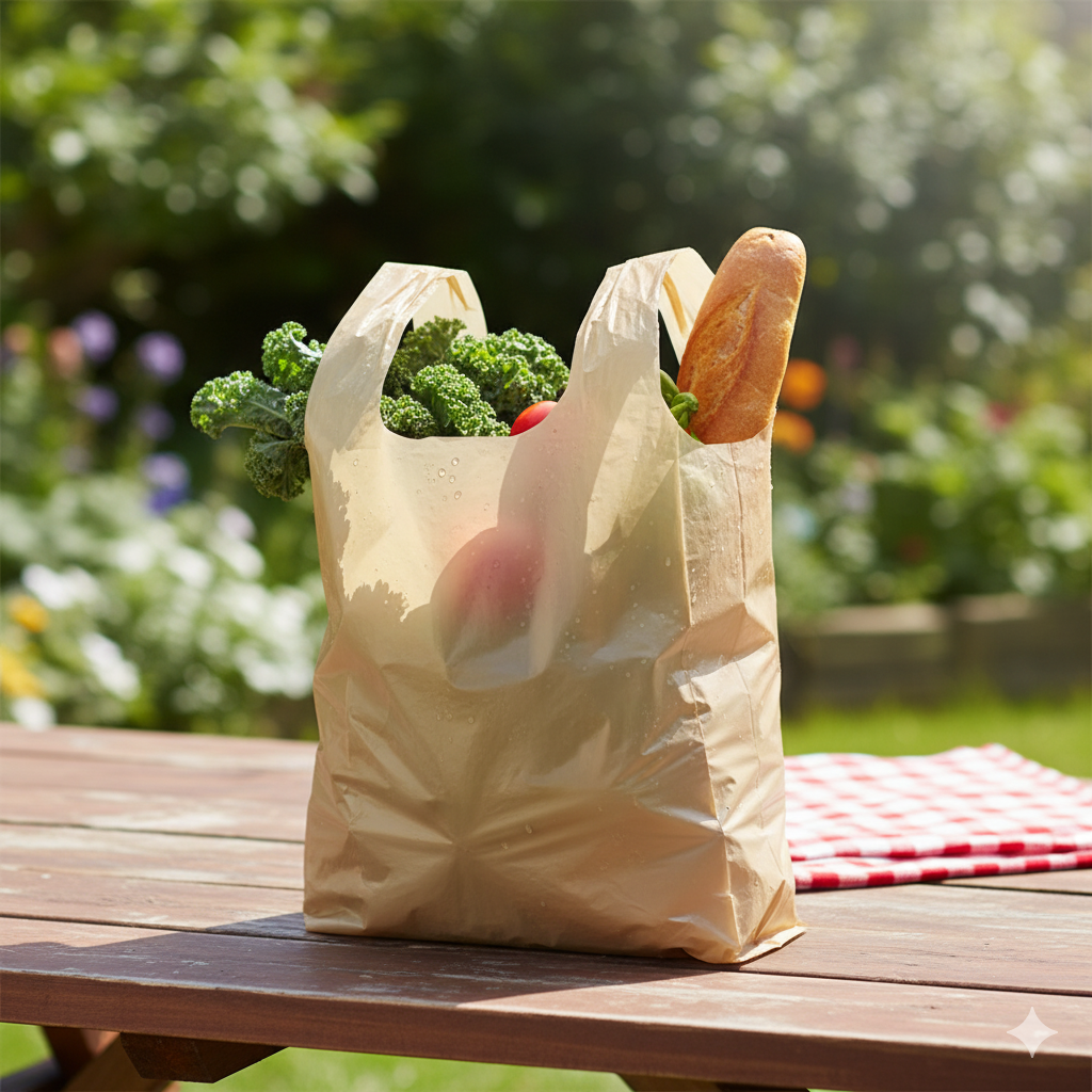 Kraft Fabric T-Shirt Bag 12+7x23 (L) 40GSM 300/cs