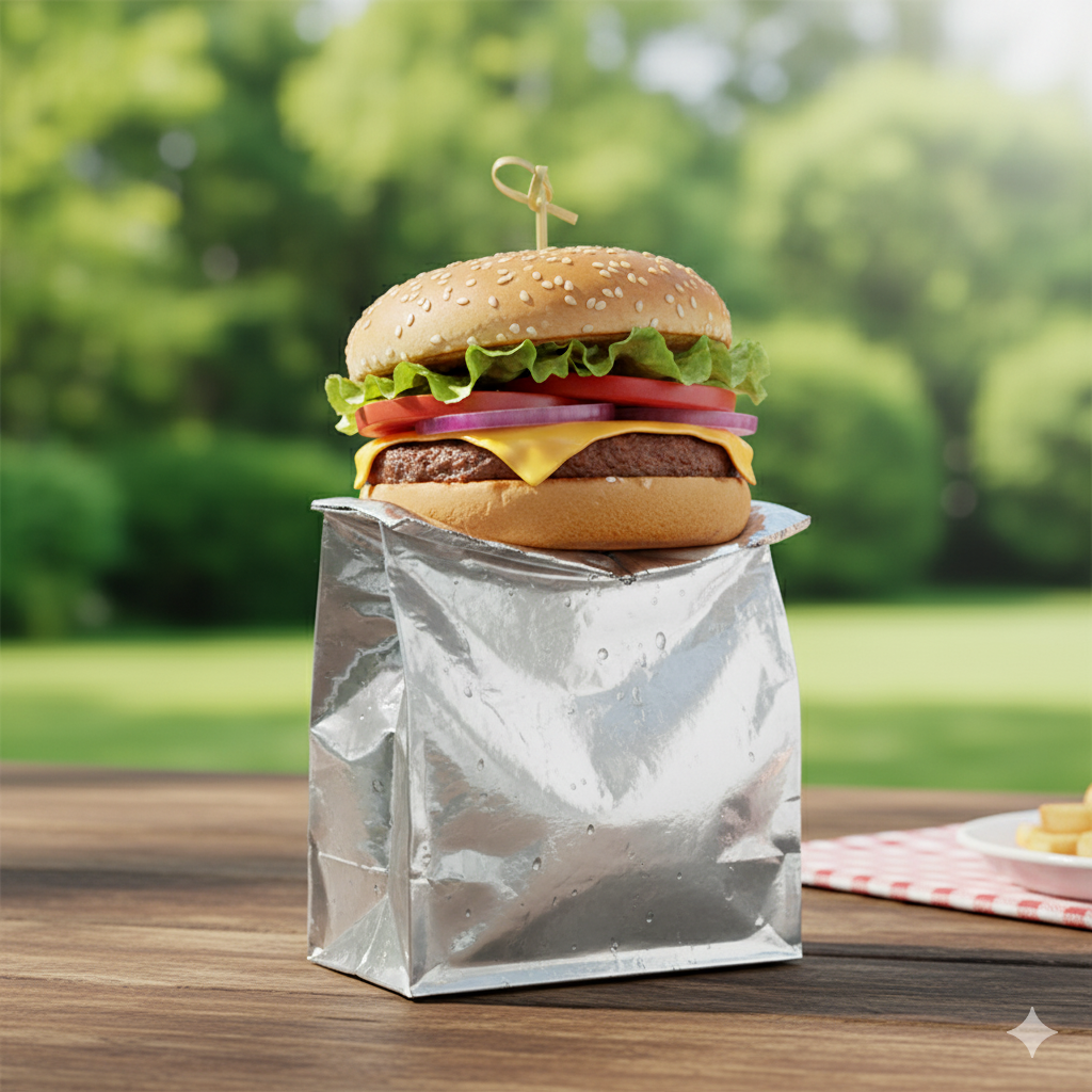 6x3/4x6 3/4" Foil Hamburger Bag Plain 1000/cs