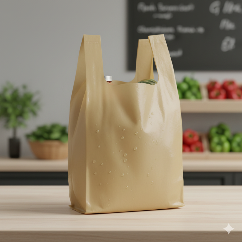 Kraft Fabric T-Shirt Bag 8.75+5x17 (S) 25GSM 600/cs