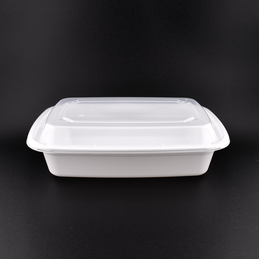 LRR 32oz (T32) White Rectangle Container 150set/cs - Image 2