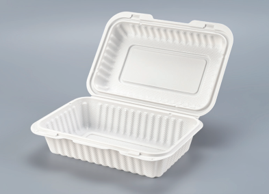 PP White Hinged Container with vent 9x6x2.8'' 150pcs/cs